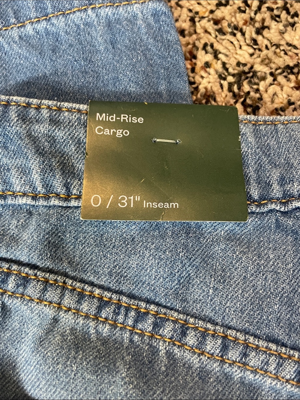 Wild Fable Baggy Wide Leg Cargo Mid Rise Soft Denim Jeans Woman’s 0 NWT - Picture 5 of 8